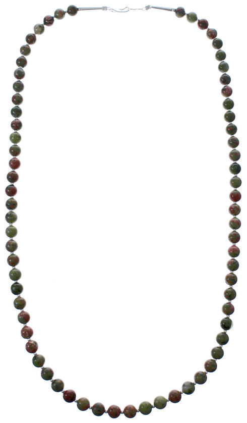 Unakite Bead Necklace KX121087